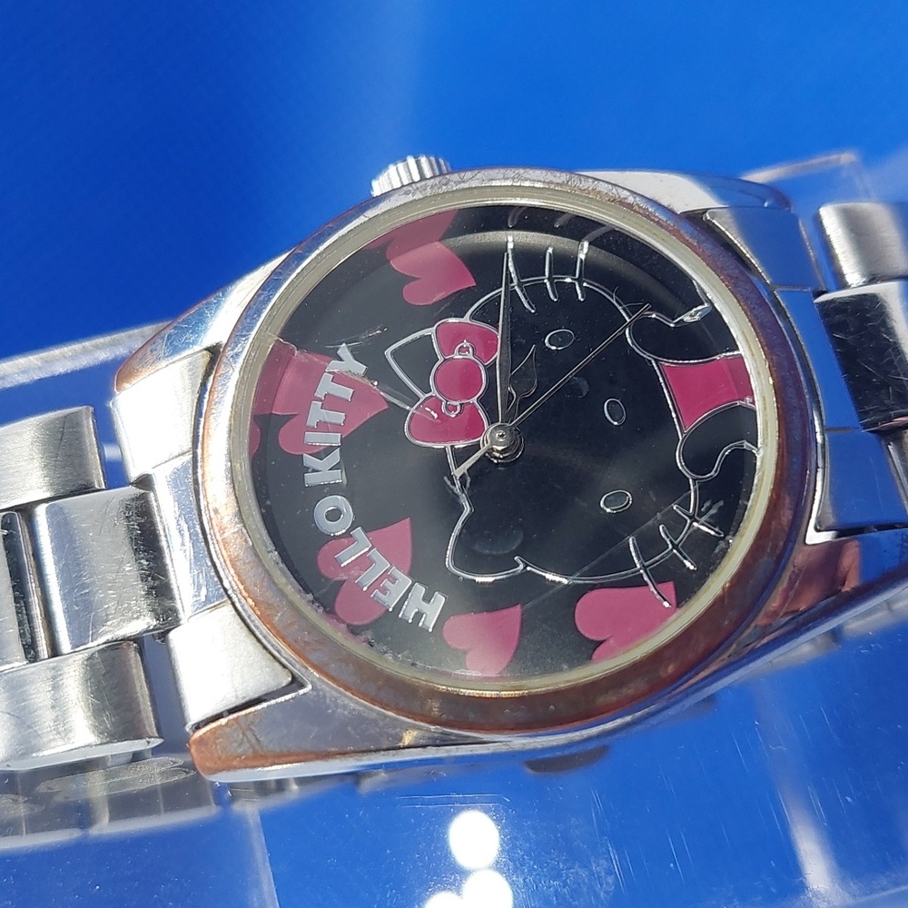 Hello Kitty Sanrio Kid's Stainless Steel Used Watch Brand New Battery